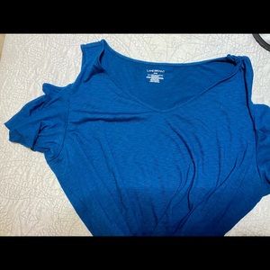 Teal Lane Bryant cold-shoulder tee